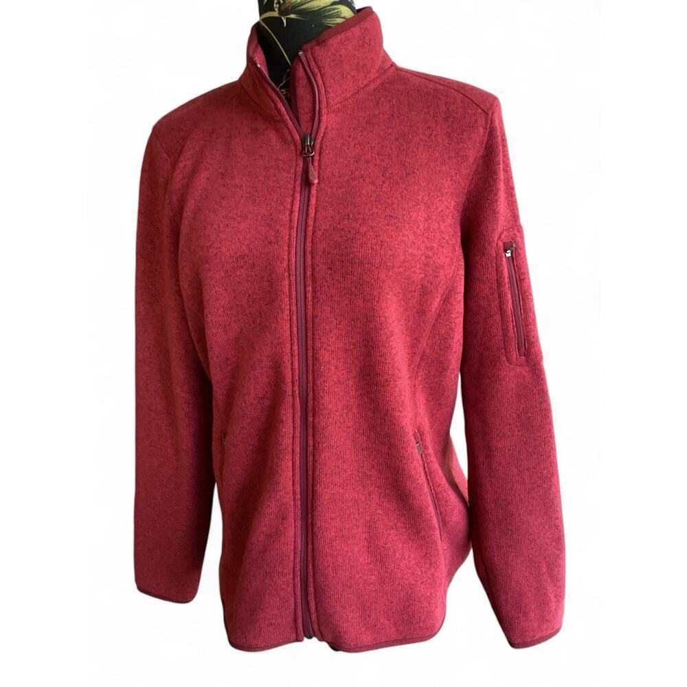 LL Bean full zip jacket women’s size XL red/maroon